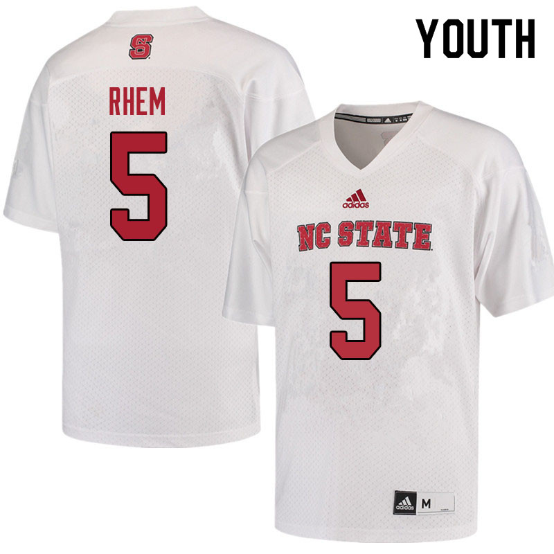 Youth #5 Damontay Rhem NC State Wolfpack College Football Jerseys Sale-Red